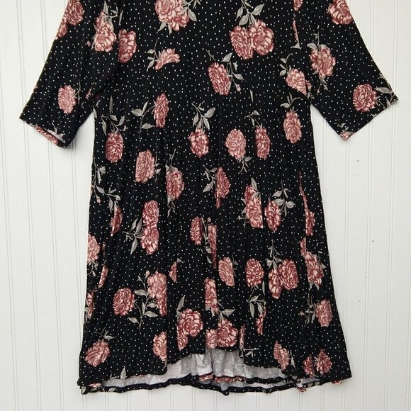 Torrid Mini Jersey Wrap Dress Plus Size 3X Black Polka Dot Floral Print Stretch - Picture 13 of 13